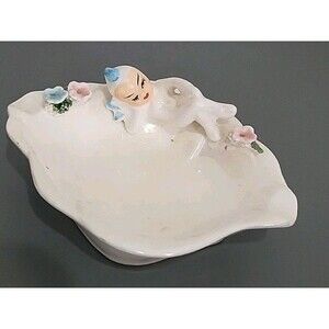 VtG LEFTON elf pixie opalescent Lusterware Candy dish/ash tray/trinket # 786